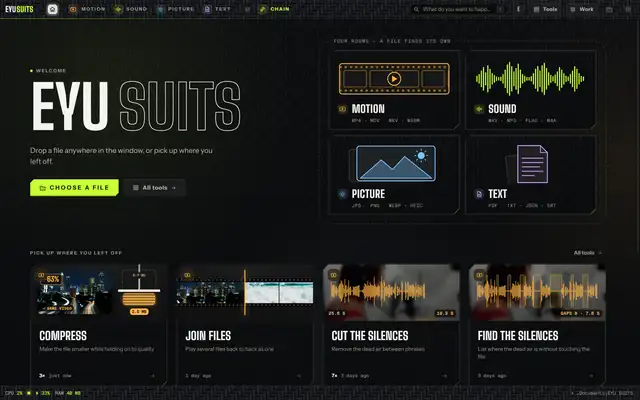 EYU SUITS wearing the Carbon Forge theme