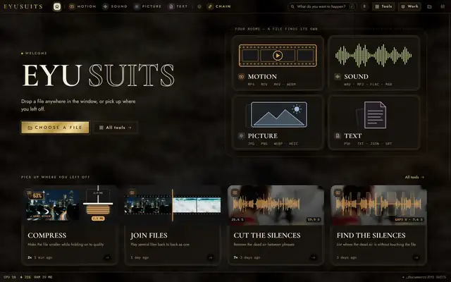 EYU SUITS wearing the Gilded Noir theme