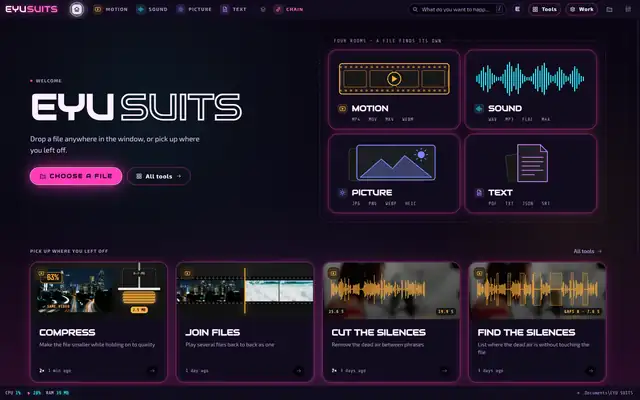 EYU SUITS wearing the Neon Arcade theme
