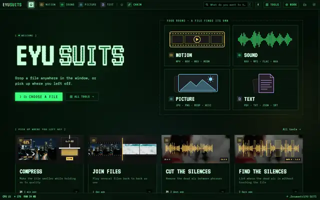 EYU SUITS wearing the Phosphor theme